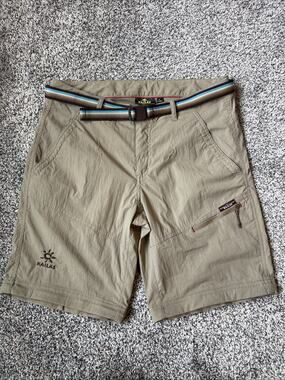 Kailas Women’s Hiking Bouldering Outdoor Shorts Tan Size Large Belt 8.5” Inseam
